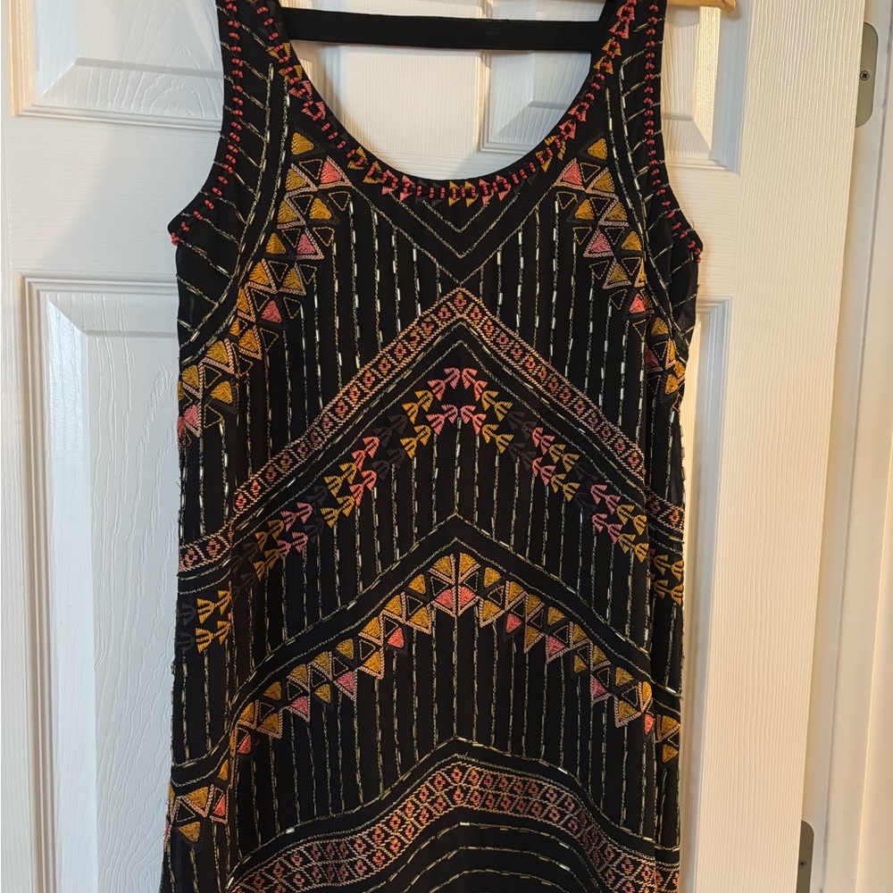 Free people boho beaded mini dress / tunic